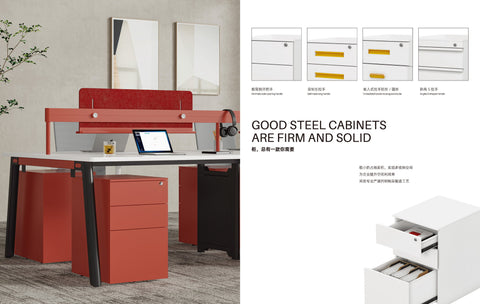 3-Drawer Metal Pedestal